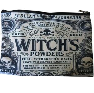 Black and White Witch's Powders  Cosmetic Bag